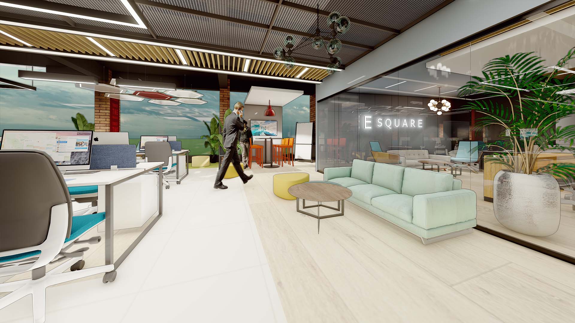 Contemporary Office Space With Informal Seating
